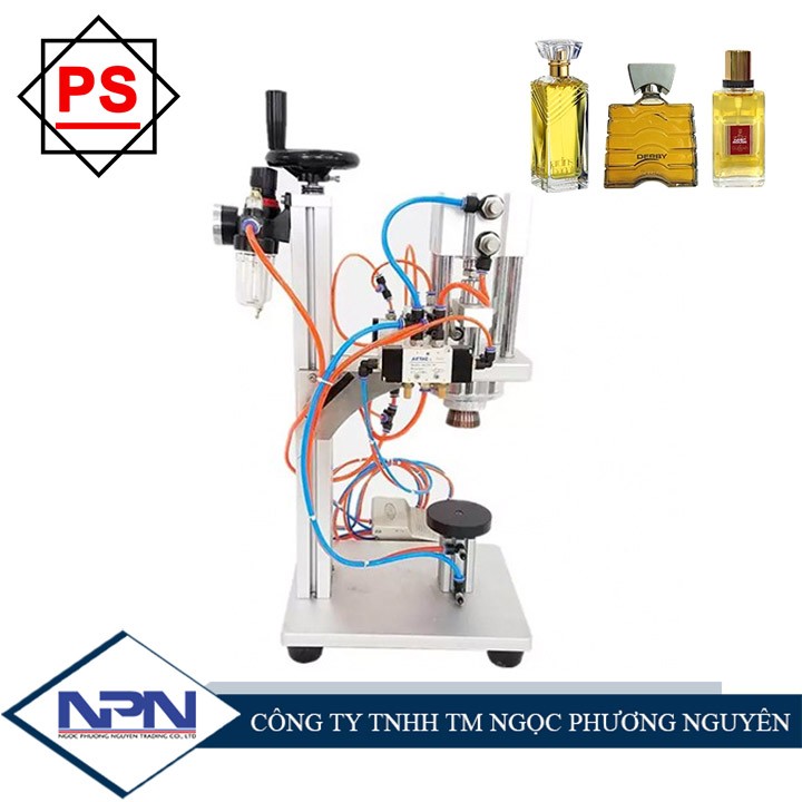 Máy đóng nắp lọ nước hoa, chai thủy tinh bán tự động Máy đóng nắp lọ nước hoa, chai thủy tinh bán tự động