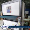 Máy mài bavia tấm 3 trạm 2 đai nhám 1 bánh nhám