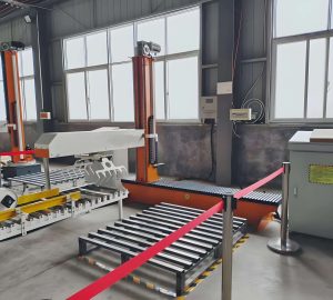 Máy xếp pallet tự động cho thùng sơn, năng suất cao