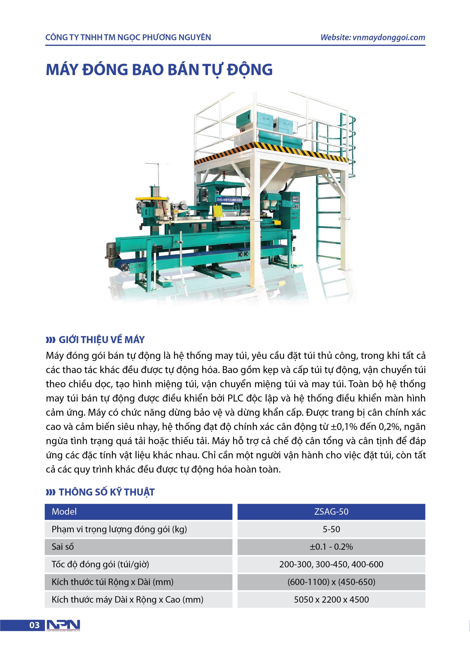 Catalog máy đóng bao và robot xếp hàng