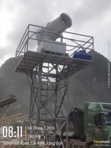 Ứng Dụng Thực Tế Của Máy Phun Sương Dập Bụi Phun Xa 80m Tại Mỏ Đá